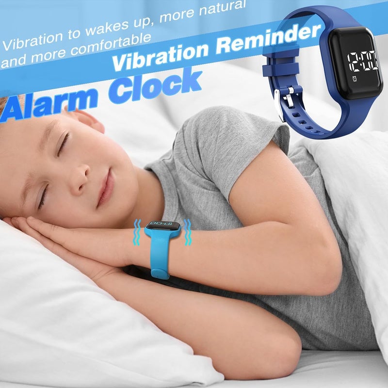 synwoo Kids LED Digital Watch, with Pedometer Step Counter, Waterproof, Sport Wristwatch, Calendar, Alarm Clock for Children Boys Girls Teens - Image 5